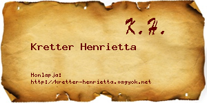 Kretter Henrietta névjegykártya