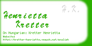 henrietta kretter business card